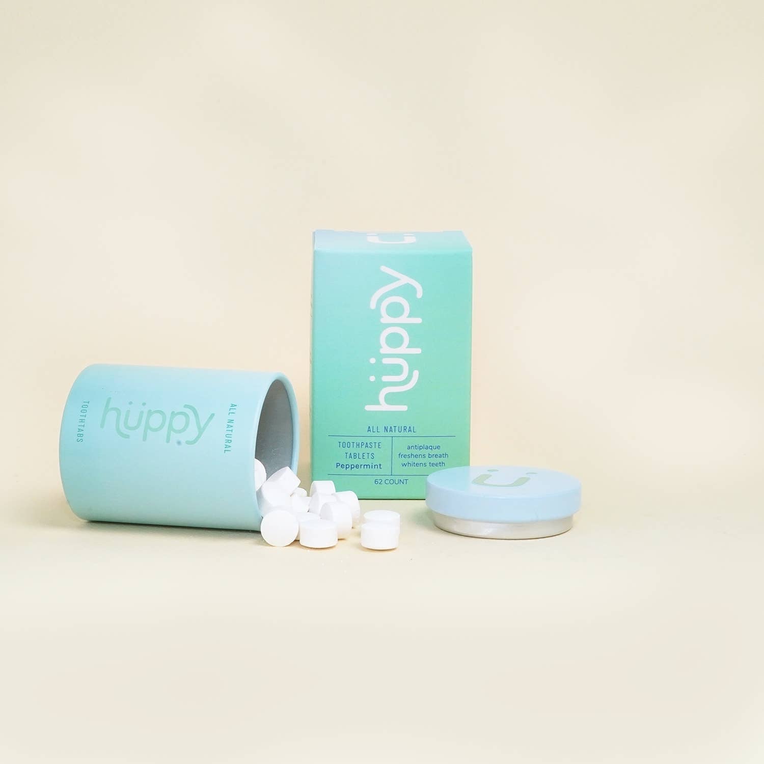 Huppy - Fluoride - Free Toothpaste Tablets | Peppermint | - The Look and Co