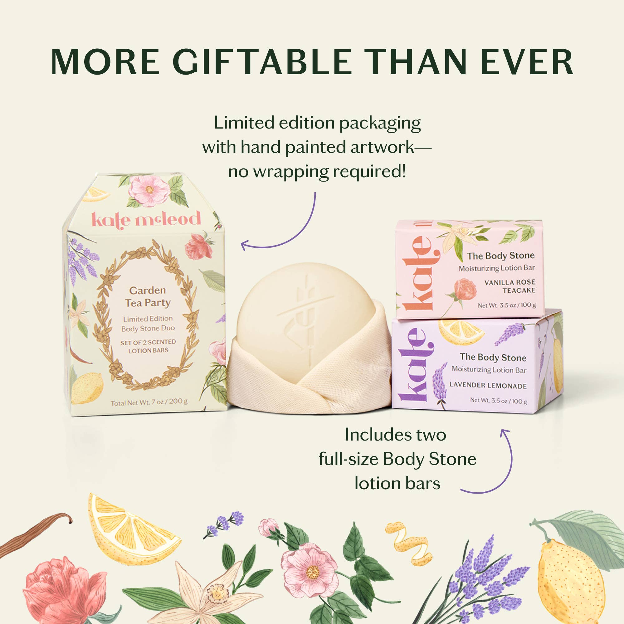Kate McLeod - Garden Tea Party Limited Edition Body Stone Duo - The Look and Co