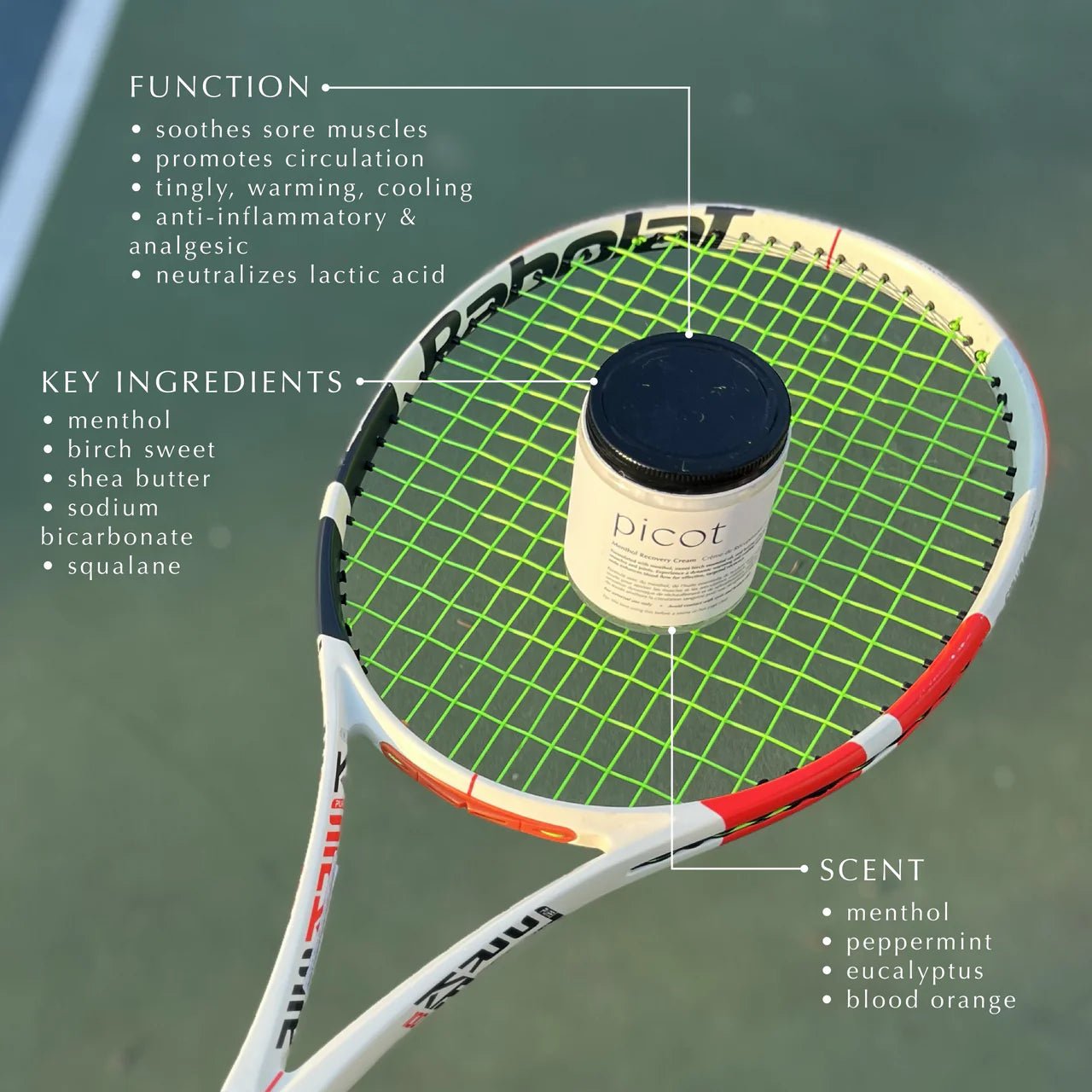 Picot Menthol Recovery Body Cream - The Look and Co