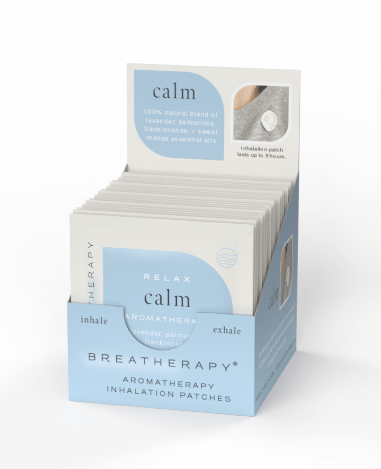 Breatherapy - CALM Anti - anxiety Aromatherapy Inhaler Patches POS - The Look and Co