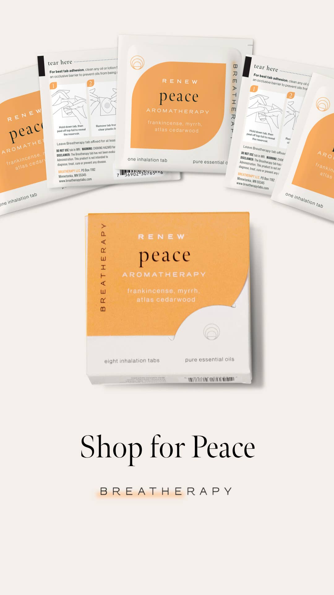 Breatherapy - PEACE Mindfulness Aromatherapy Inhalation Patches - The Look and Co