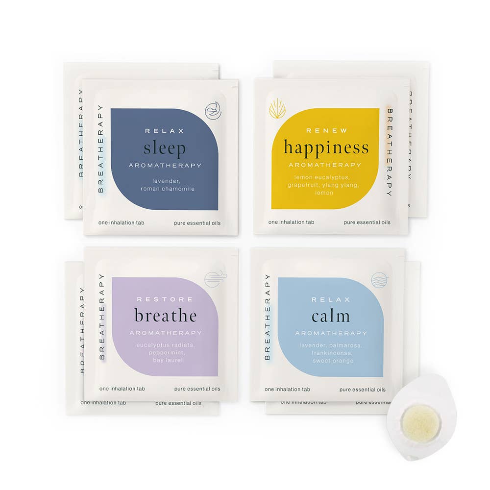 Breatherapy - SERENITY Sampler Kit Aromatherapy Inhaler Patches, 8 pack - The Look and Co