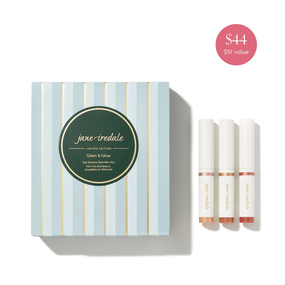 Jane Iredale Glam &amp; Glow Eye Shadow Stick Mini Trio - The Look and Co