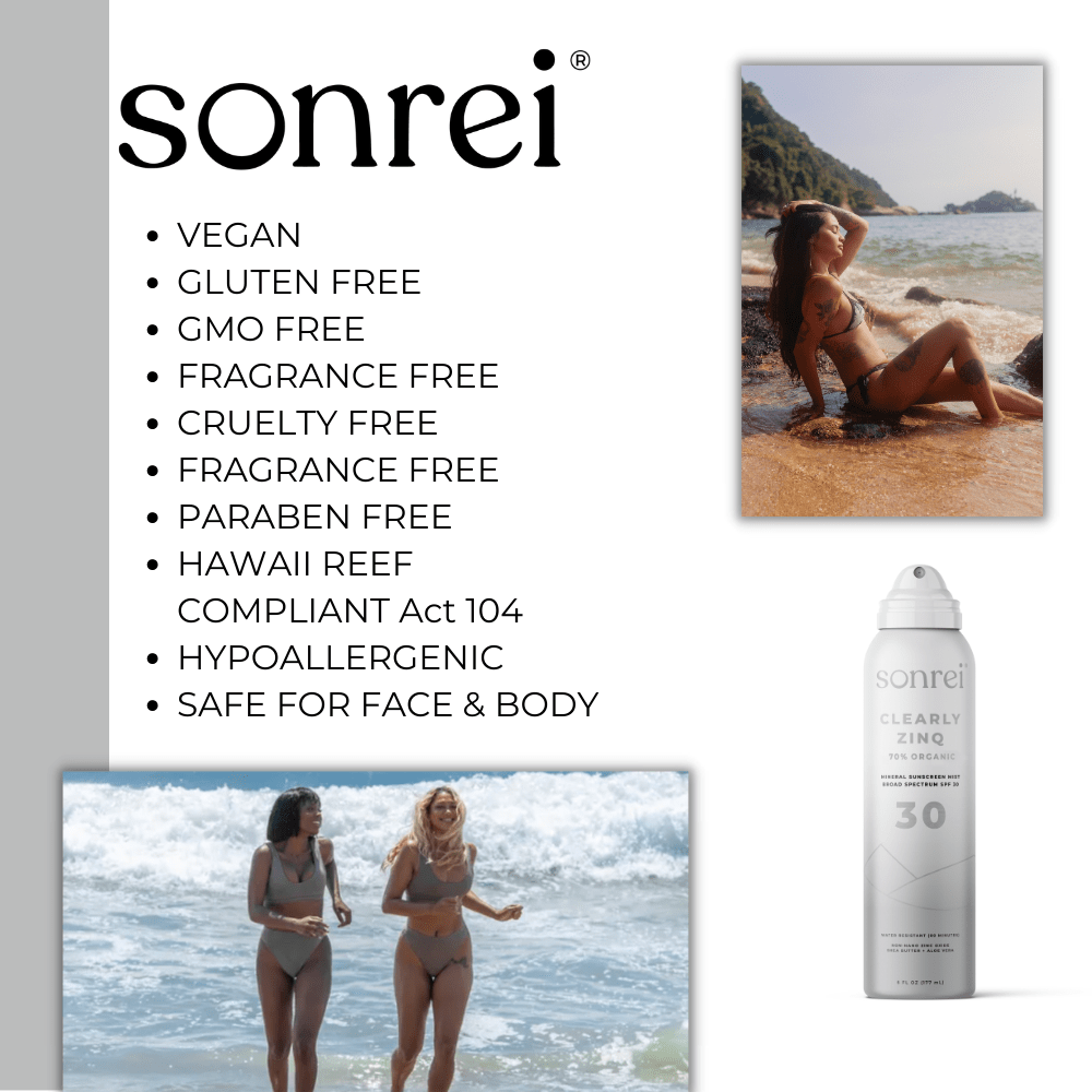 Sonrei Clearly Zinq Organic Mineral Sunscreen Mist SPF 30 - The Look and Co